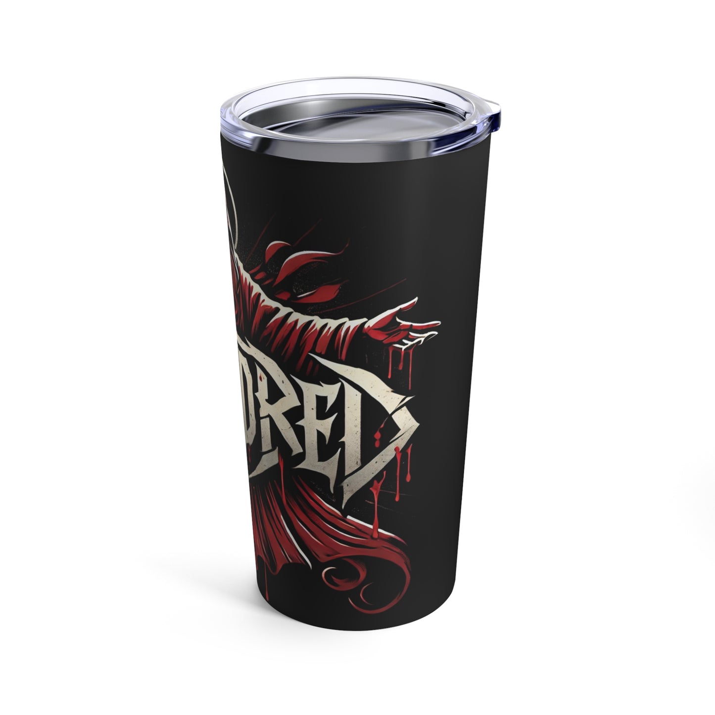 Stained Red Christian Metal Band Tumbler 20oz