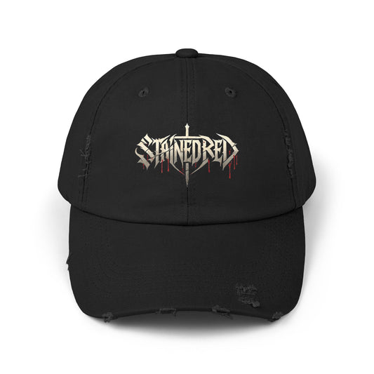 Stained Red Christian Metal Band Distressed Cap