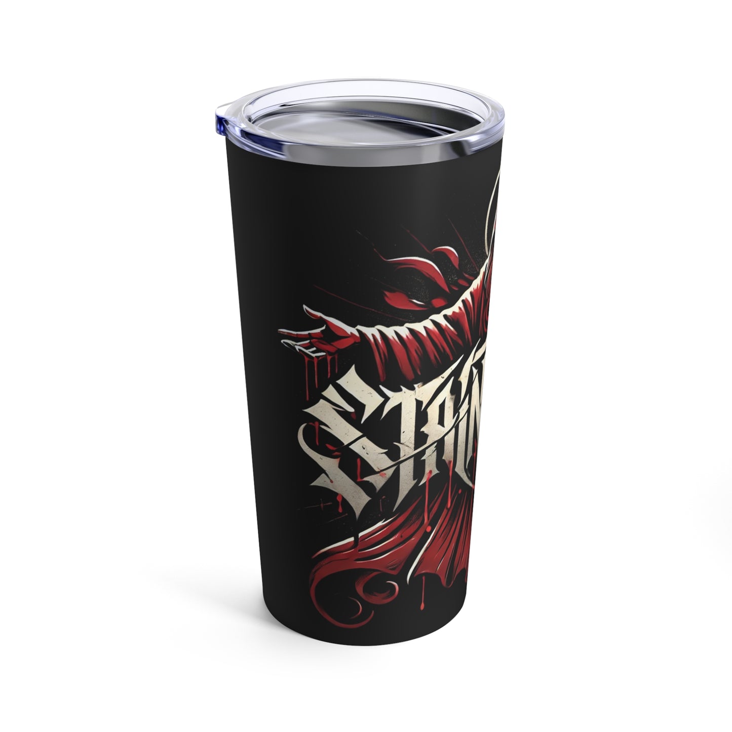 Stained Red Christian Metal Band Tumbler 20oz